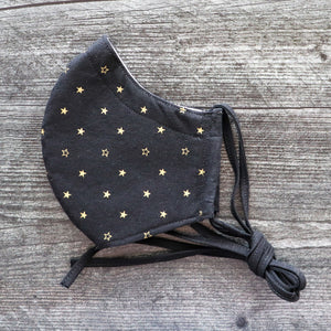 Black with Gold Stars Face Mask