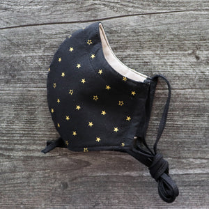 Black with Gold Stars Face Mask